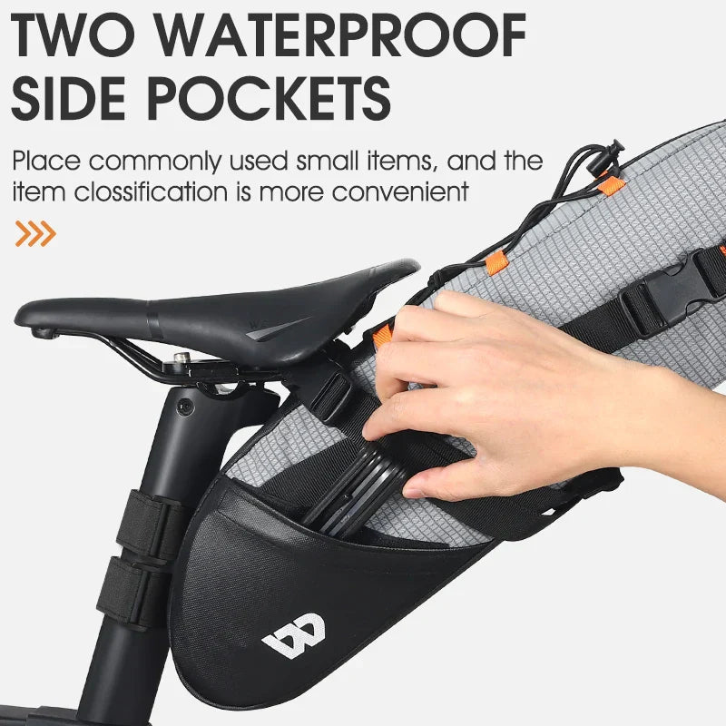 Waterproof 10L Reflective Bike Saddle Bag Gray-4