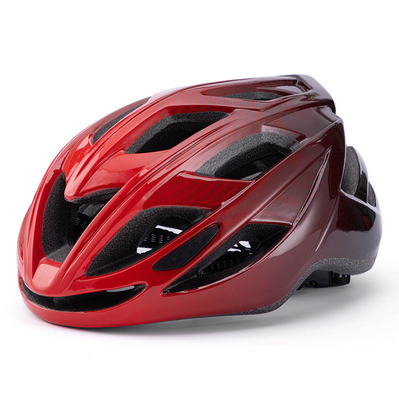 Red And Black Gradient Lightweight Bicycle Helmet - Adjustable Fit Road & Mountain Bike Safety Headgear-0