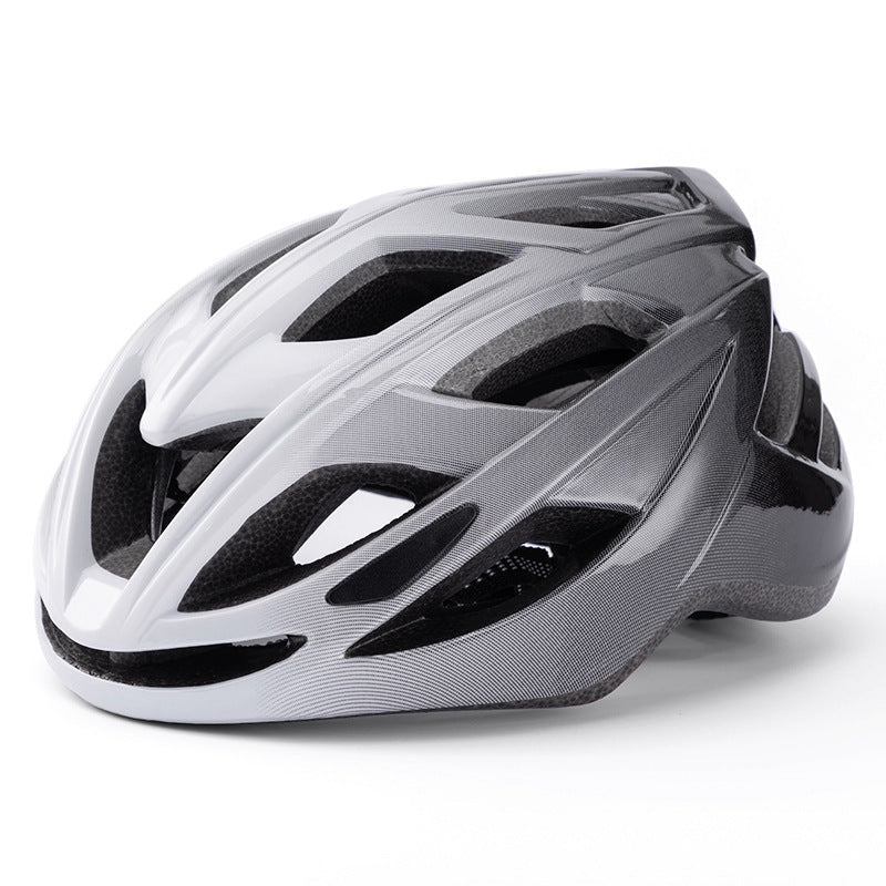 White And Black Gradient Lightweight Bicycle Helmet - Adjustable Fit Road & Mountain Bike Safety Headgear-0