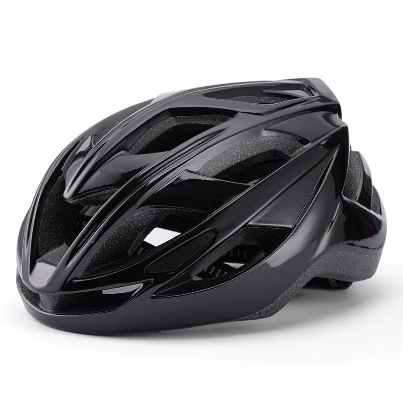 Black Lightweight Bicycle Helmet - Adjustable Fit Road & Mountain Bike Safety Headgear-0