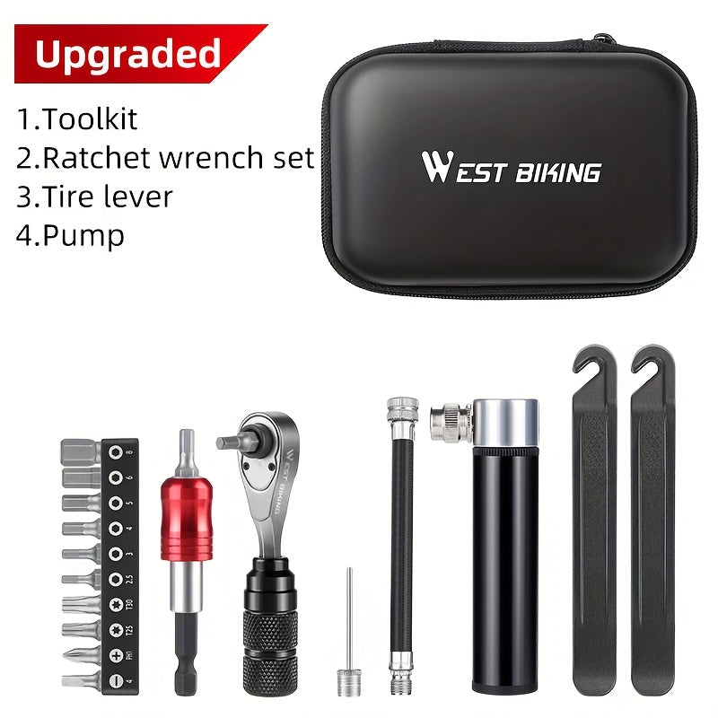 Bike Repair Tool Kit with Pump and Bag-3