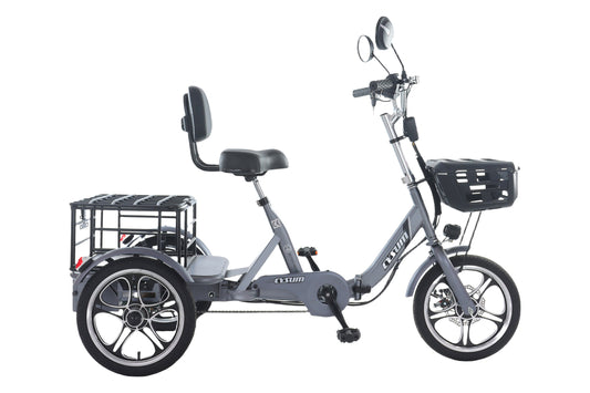 Foldable e-trike - 48v 350w rear-drive, top speed 25km/h-0