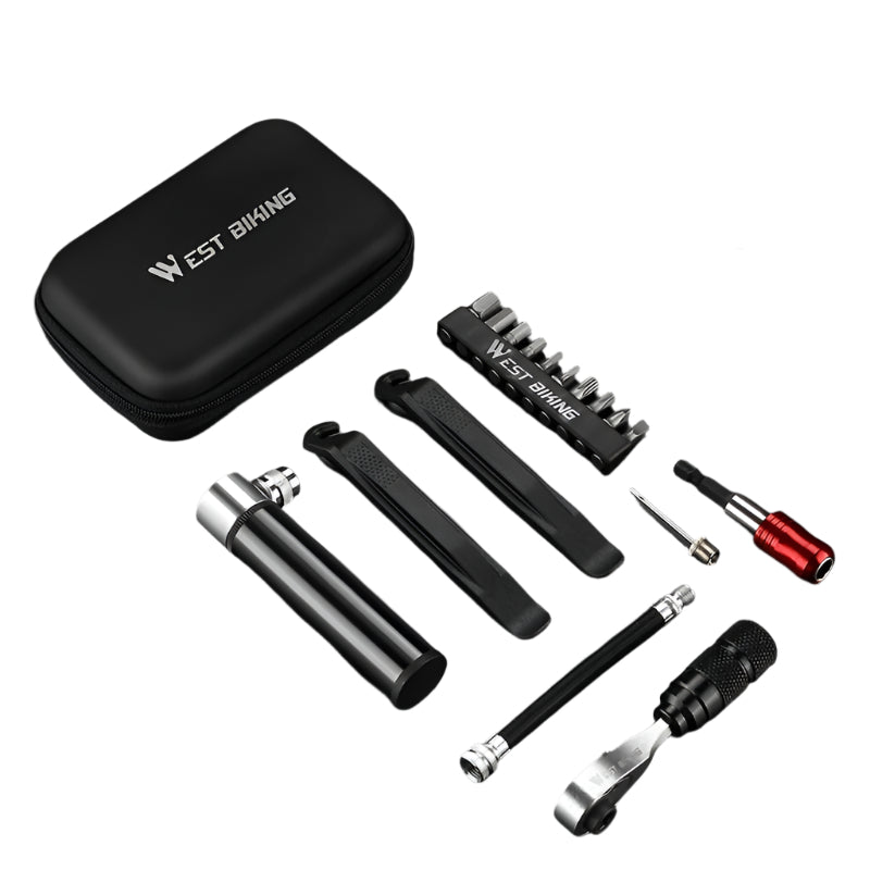 Bike Repair Tool Kit with Pump and Bag-0
