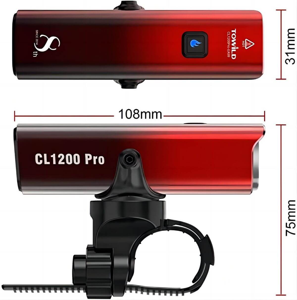 Towild CL 1200Pro Rechargeable Bike Light-1