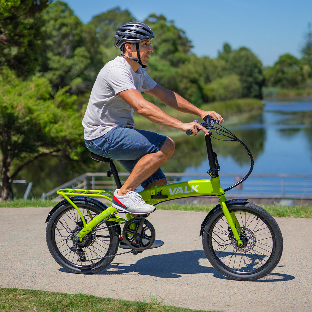 NNEMB 2023 Shuttle 5 Electric Folding Bike-20 Tyres-Shimano 7-Speed-Lime Green-4