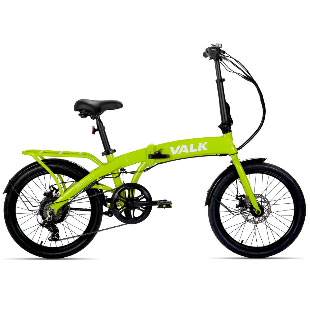NNEMB 2023 Shuttle 5 Electric Folding Bike-20 Tyres-Shimano 7-Speed-Lime Green-0