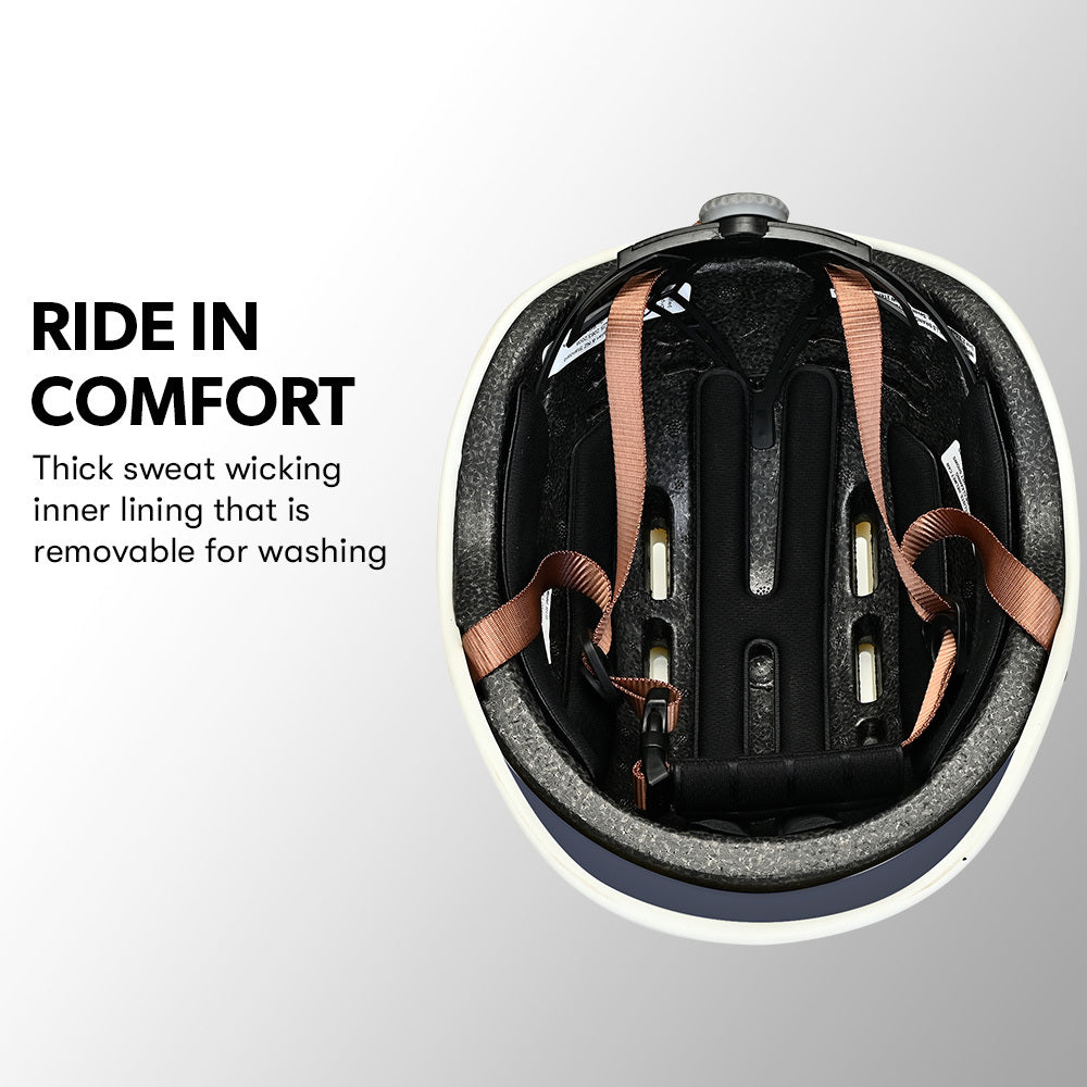 Retro Bike Helmet, Universal Dial Fit System, Shadow Navy-1