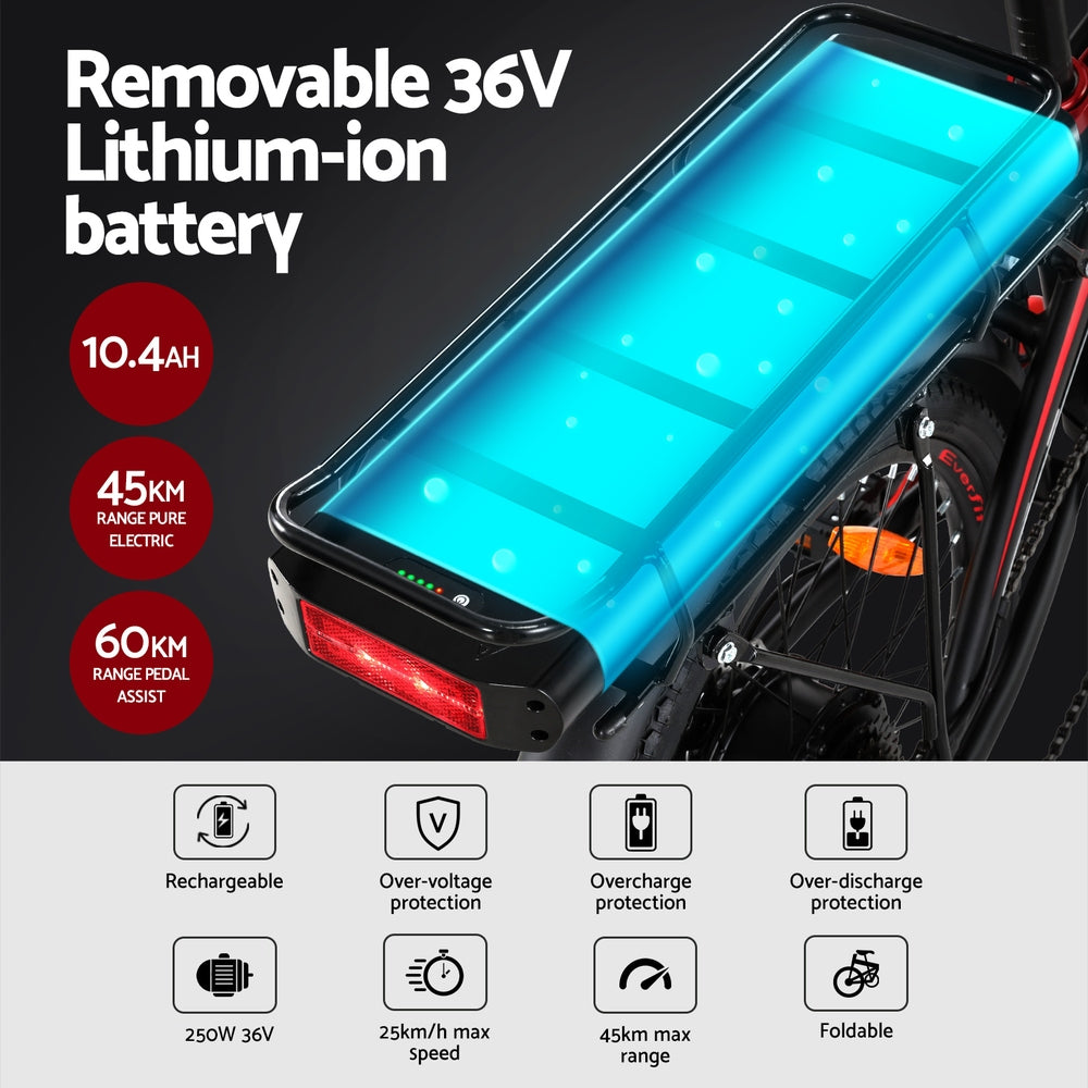 NNEDSZ Folding Electric Bike Urban City Bicycle eBike Rechargeable Battery 250W-4