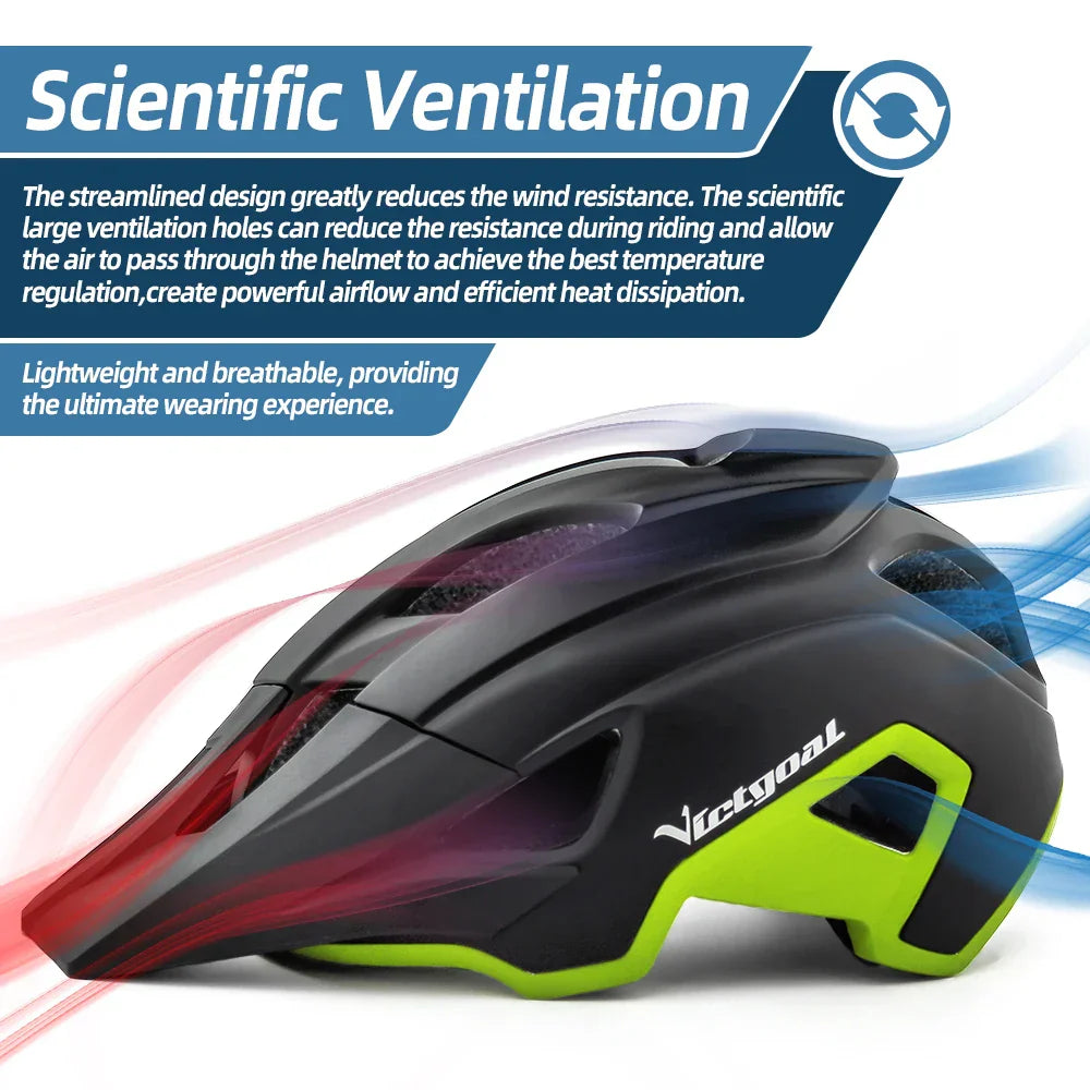 LED Bike Helmet Magnetic Goggles Sun Visor Green-3