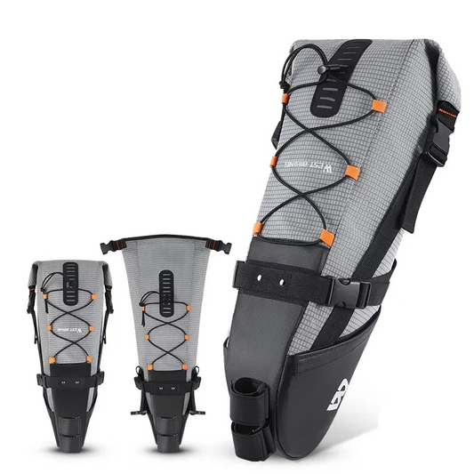 Waterproof 10L Reflective Bike Saddle Bag Gray-0