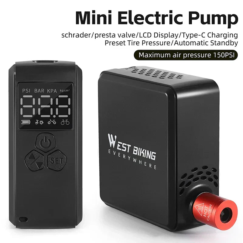150PSI Mini Electric Bike Pump-1