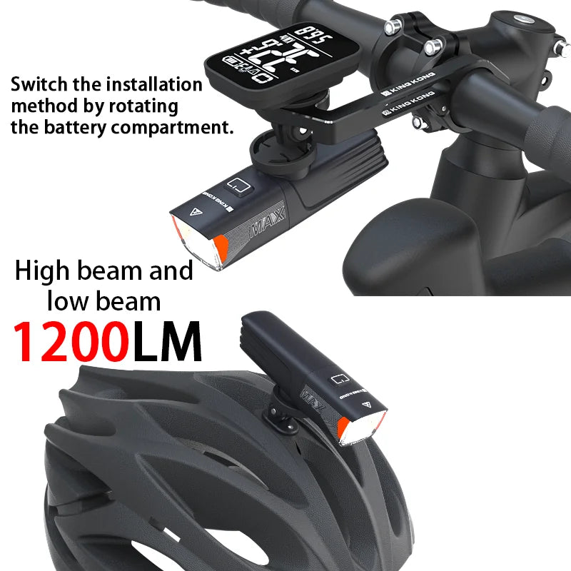 Bike Headlight Remote-Controlled Black-2