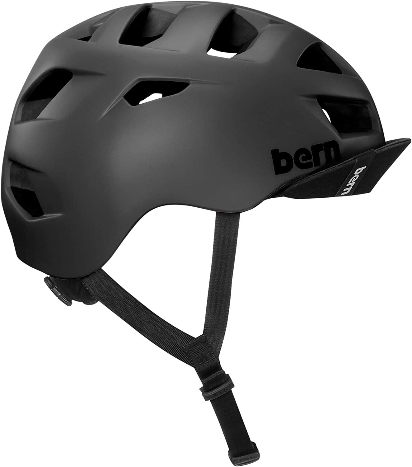 Bern Mens Allston Cycling Bike Helmet w/ Flip Visor - Matte Black-2