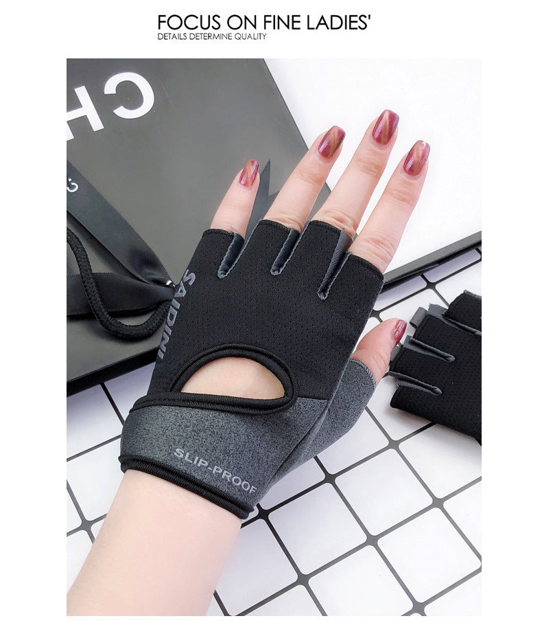  Black 2-PCS Half-Finger Gloves -0