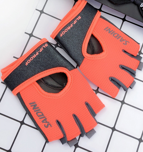 Orange 2-PCS Half-Finger Gloves-0