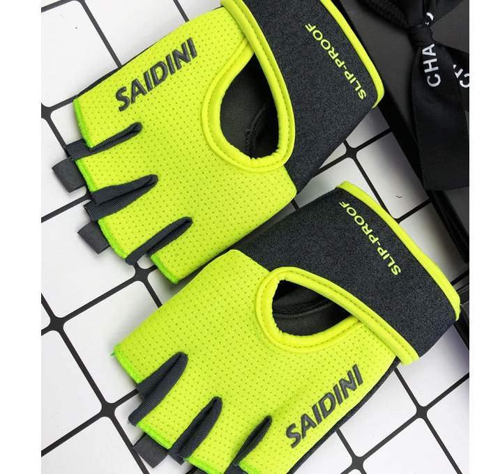 Chartreuse 2-PCS Half-Finger Gloves-0