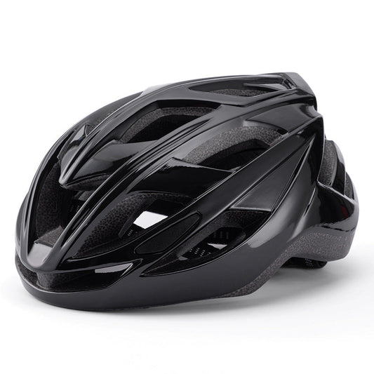 Black Lightweight Bicycle Helmet - Adjustable Fit Road & Mountain Bike Safety Headgear-0