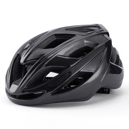 Carbon Fiber Black Lightweight Bicycle Helmet - Adjustable Fit Road & Mountain Bike Safety -0